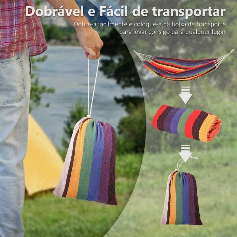 Rede Suspensa de Algodão Portátil - Multicolor (2 cores disponíveis)