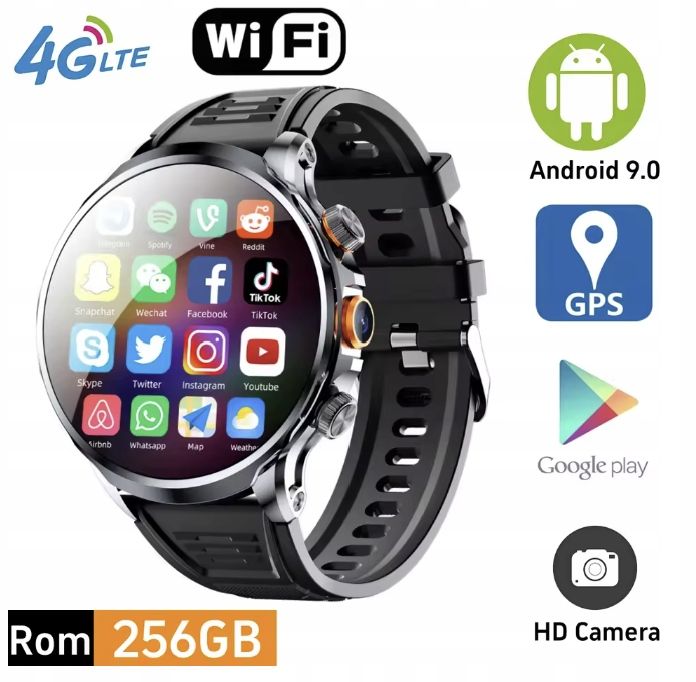Smartwatch Hk19 Smart Watch 4G: Kamera 360°, Android 8.1 Karta Sim