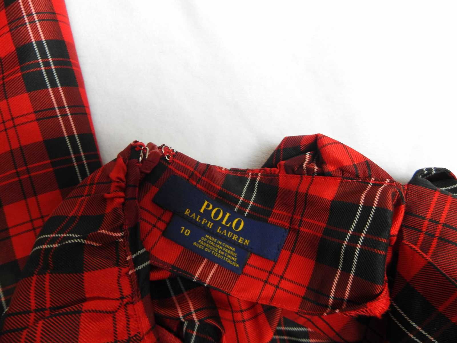 Ralph Lauren elegancka długa suknia w kratkę long maxi sukienka RL