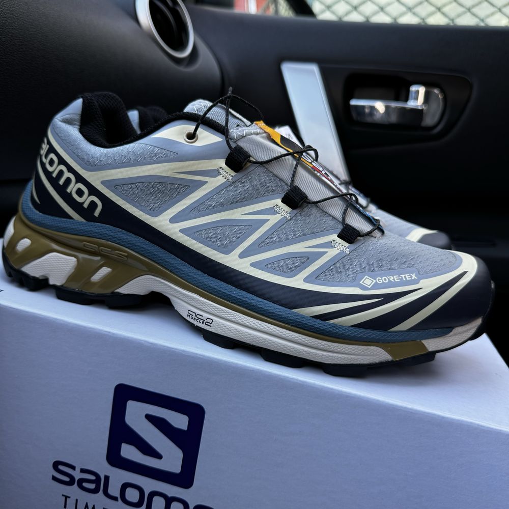 Чоловічі термо кросівки саломон Salomon XT6 beige Gore Tex осінь зима