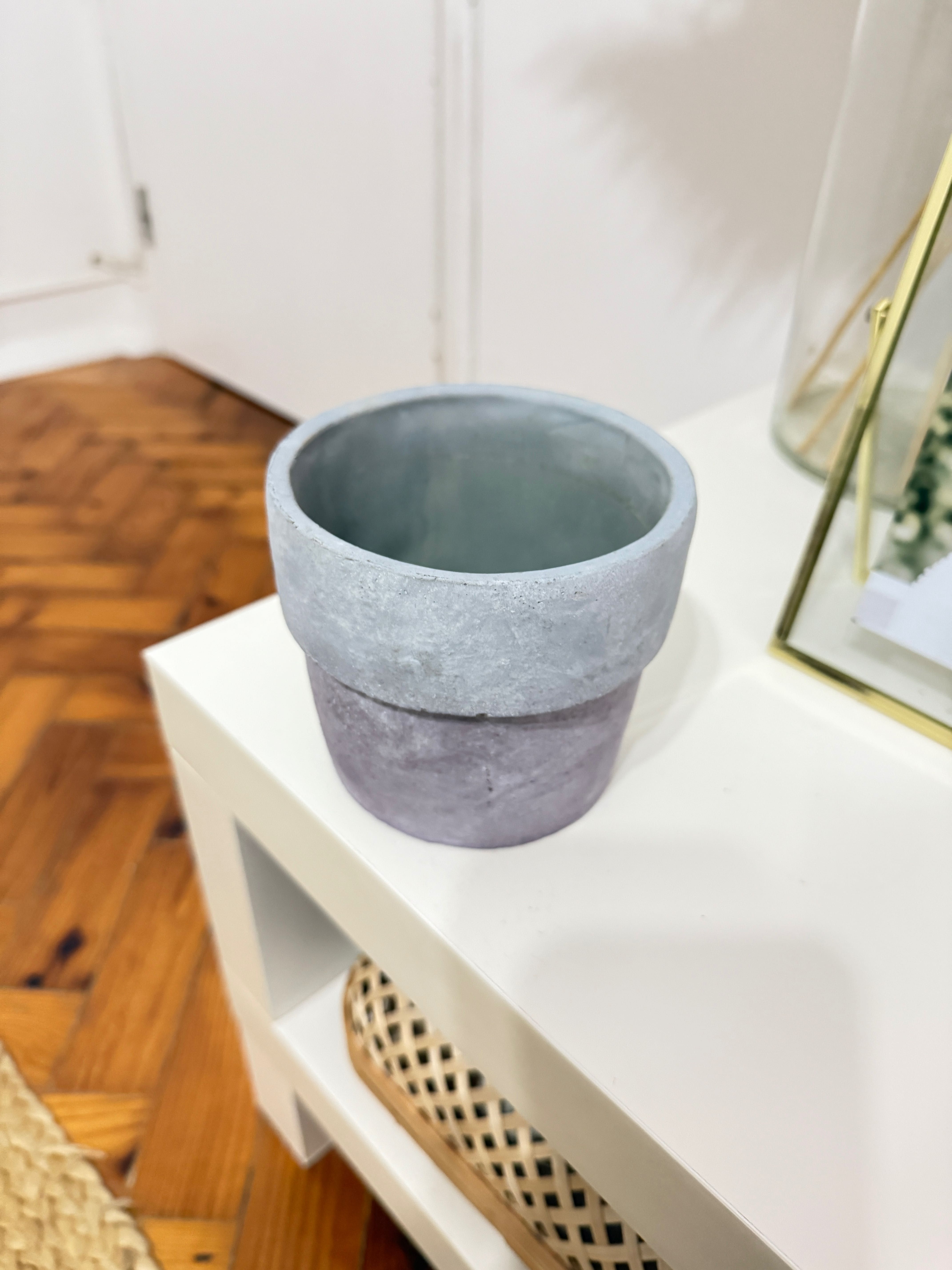 Vaso em barro roxo e cinzento 10cm