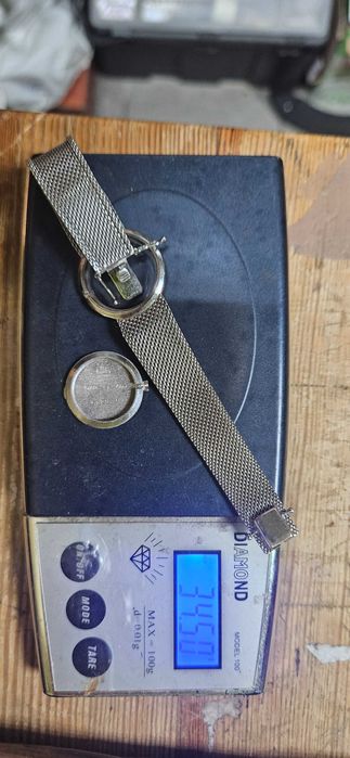 Piekny damski zegarek Corum złoty z brylantami białe złoto 750