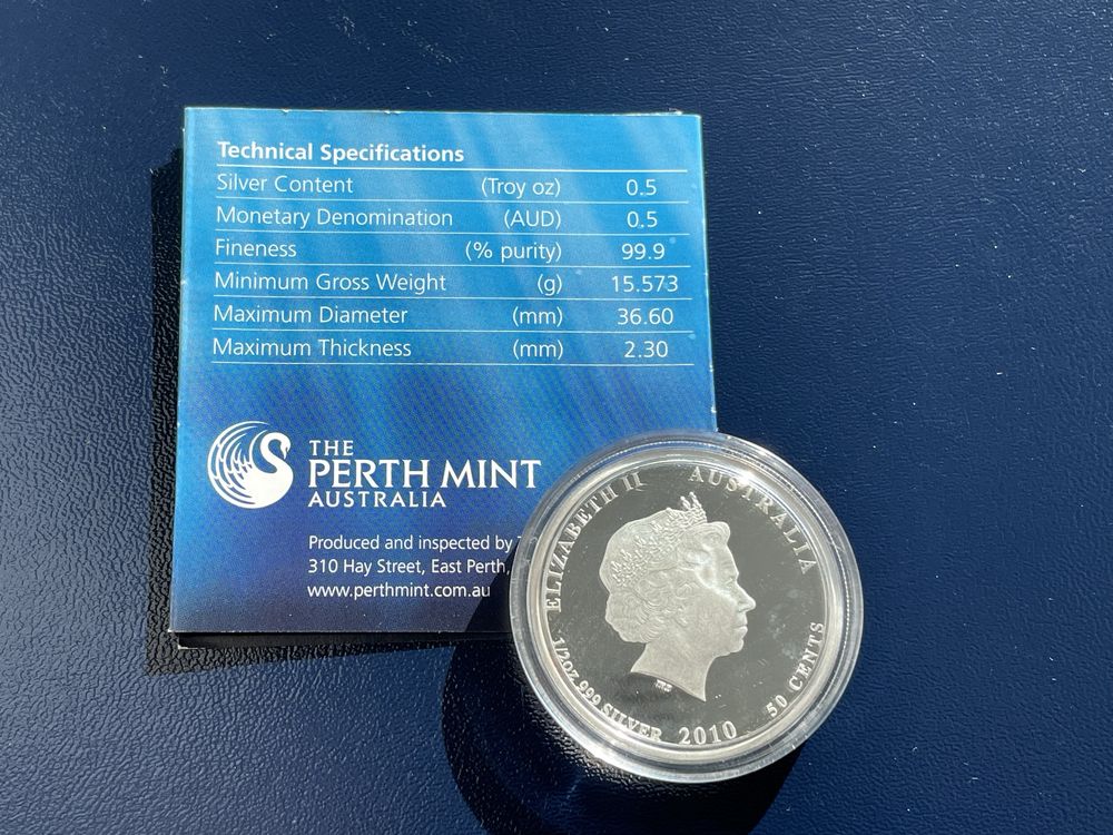 Срібна монета 1/2 OZ SILVER  50 CENTS 2010 / Риба-клоун