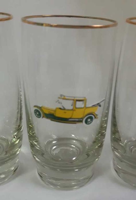 Набор винтажных стаканов Ретро автомобили, Bohemia