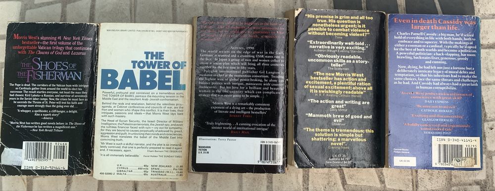 Paperbacks em inglês, segunda-mão