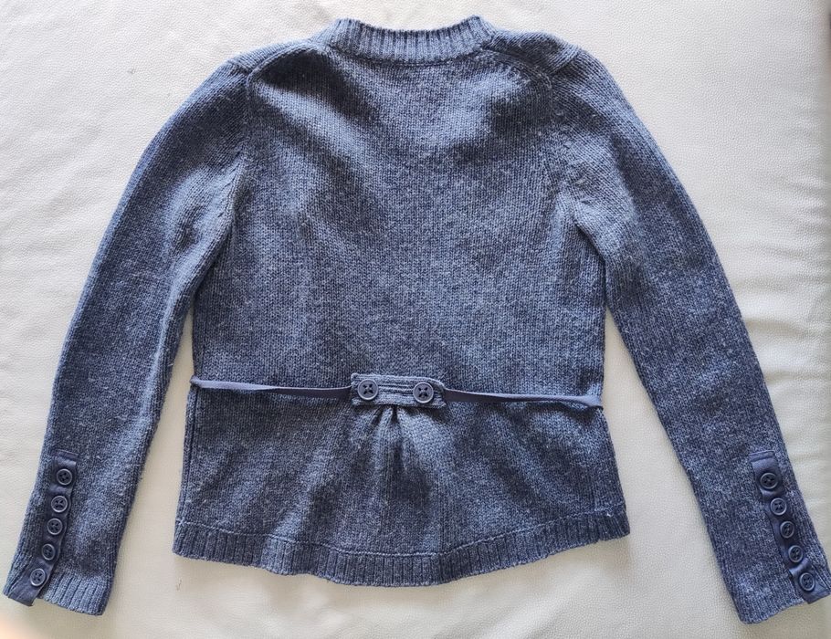 Casaco preto bordado floral NOVO e Bolero azul-acinzentado S (34/36)