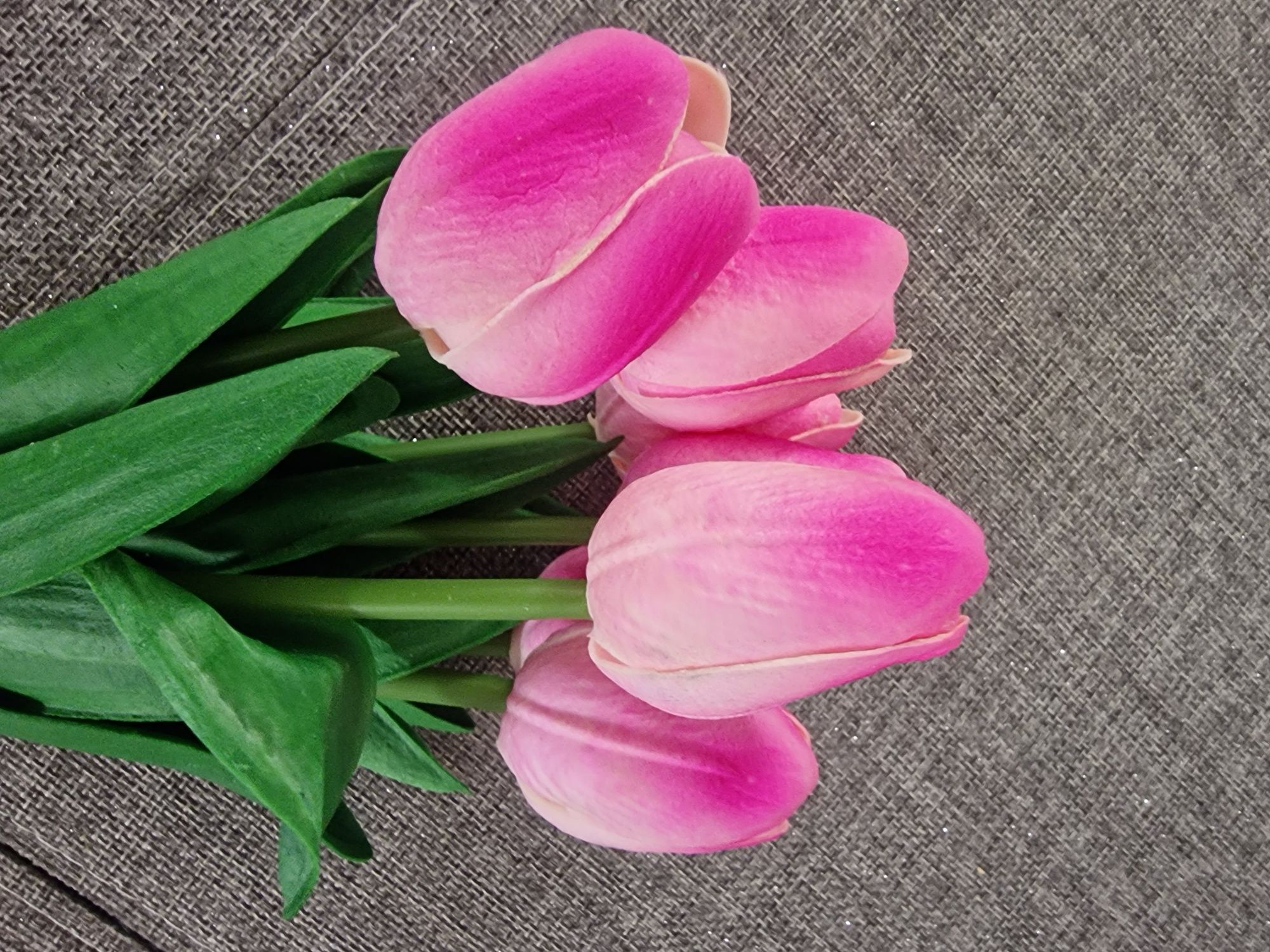 Sztuczne silikonowe tulipany bukiet 7sztuk
