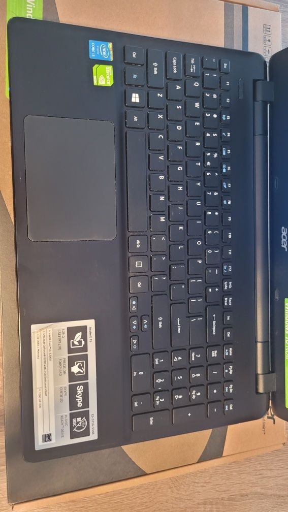 Laptop ACER Aspire E 15, dysk o pojemności 1 terabajt