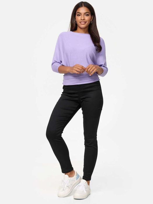 NOWY sweter nietoperzowy z wiskozy rękawy ¾ liliowy nietoperz Orsay S