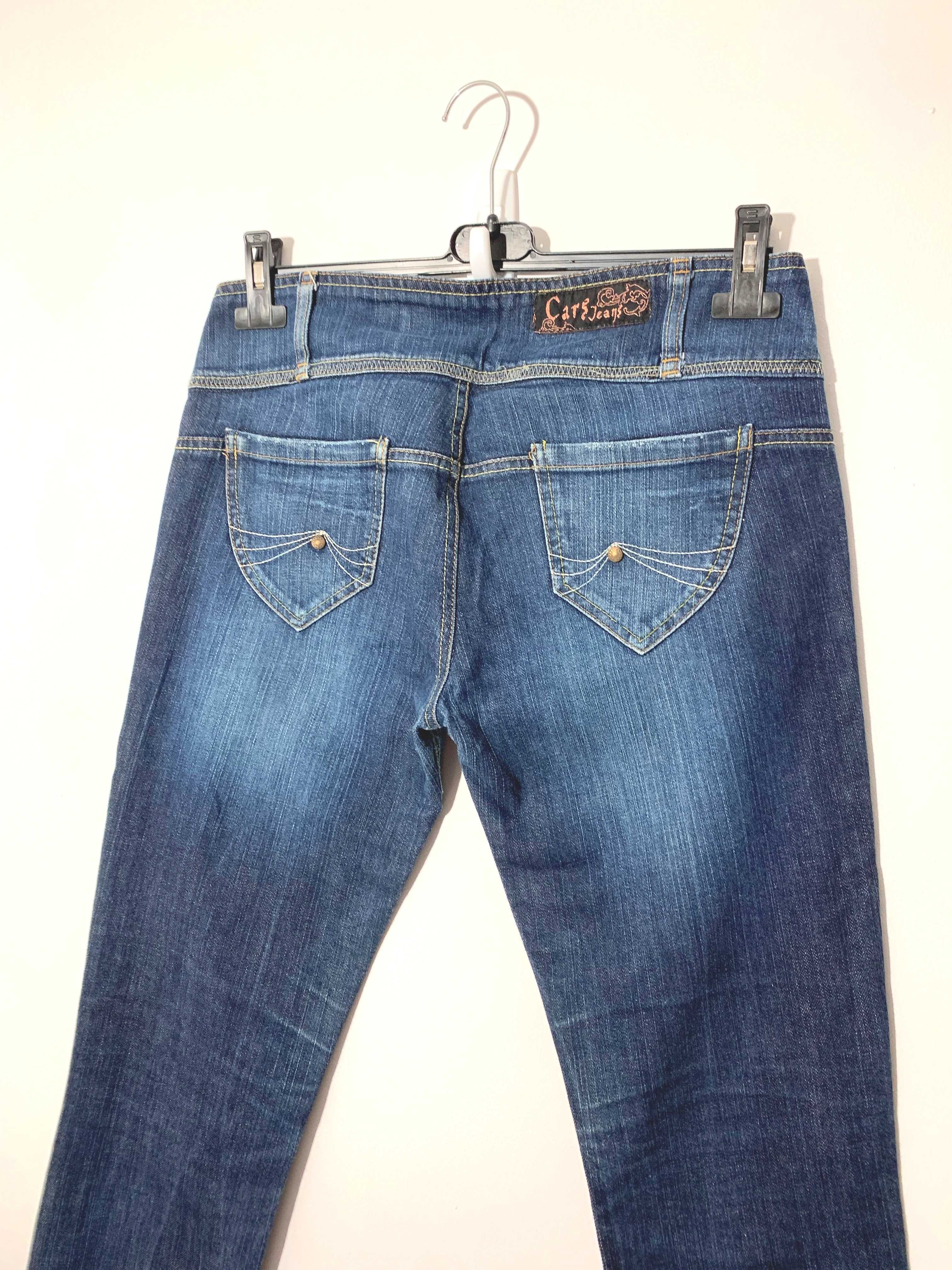 spodnie damskie jeans straight rurki klasyczne vintage niski stan 38 M