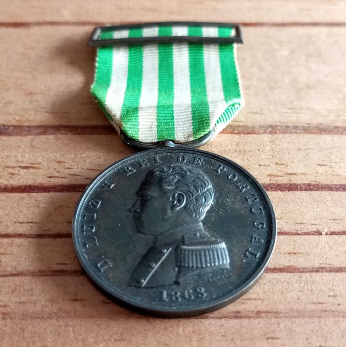 Antiga Medalha Militar Comportamento Exemplar D. Luiz I 1863 em prata
