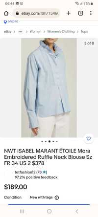 $378 Isabel Marant блузка рубашка р. хс, с