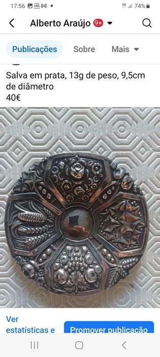 Salva em prata antiga