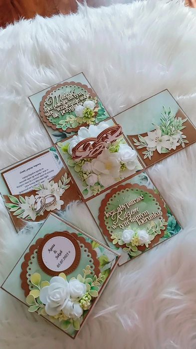 Exploding box na ślub pamiątka ślubna handmade