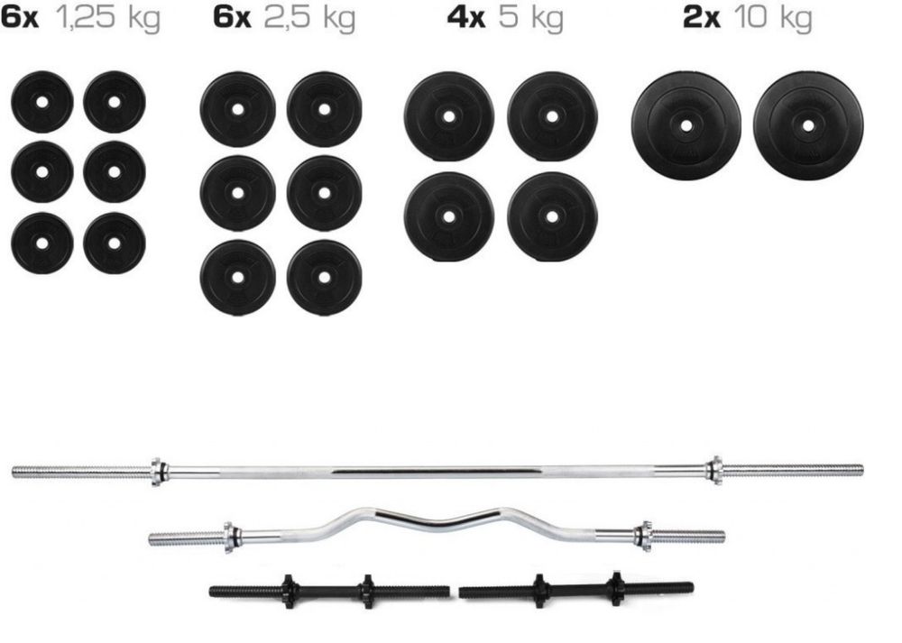 Комплект гантелі і штанга до 140кг