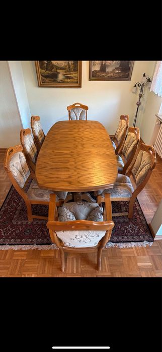 Дубовий стіл та 8 крісел З німеччини