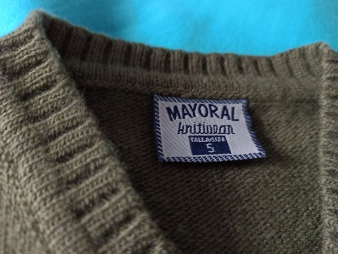 Komplet sweter wełniany Mayoral + kamizelka + bluza 110