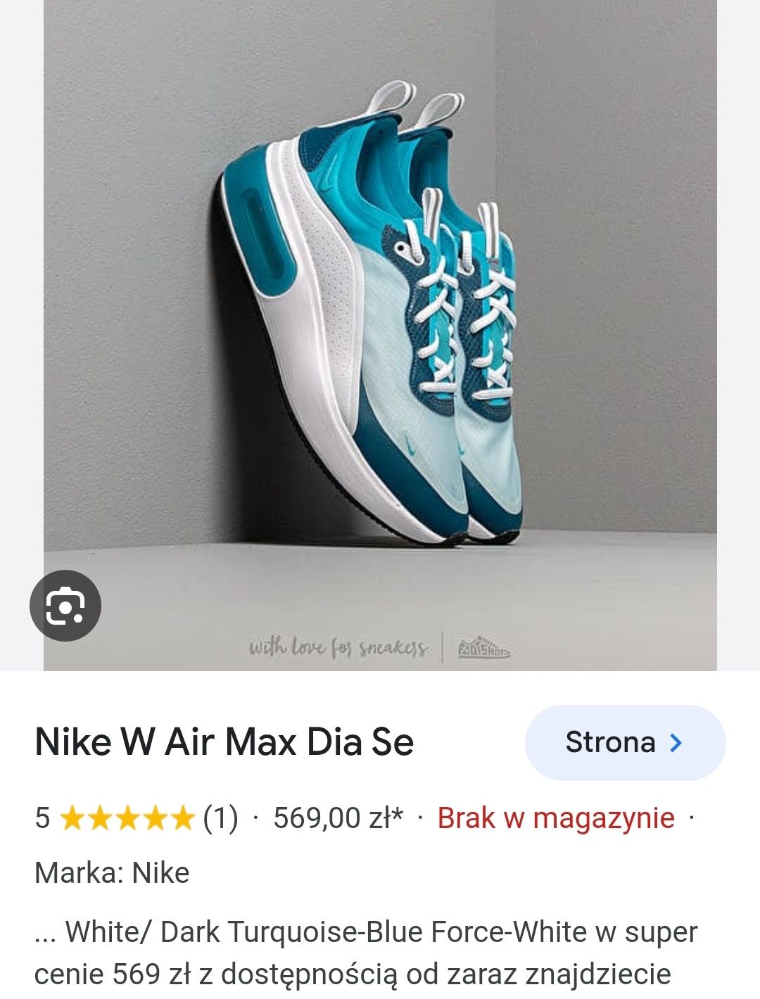 Buty Nike Air Max Dia Turquise Blue rozmiar 39,5 okazja Sneakers