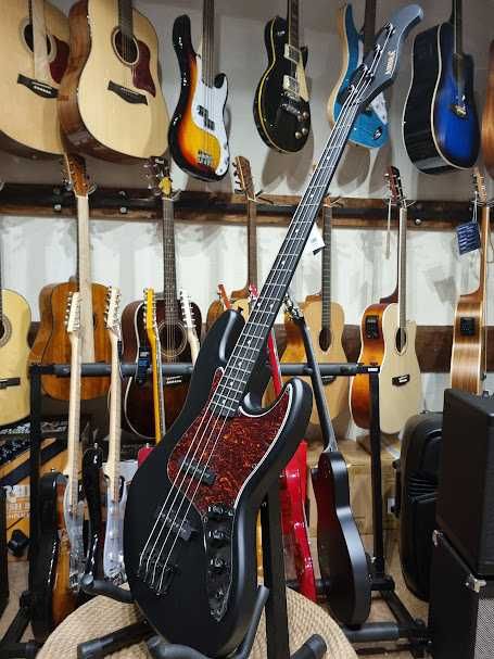 Satin Black Series Ambra Jazz Bass gitara basowa 4-strunowa