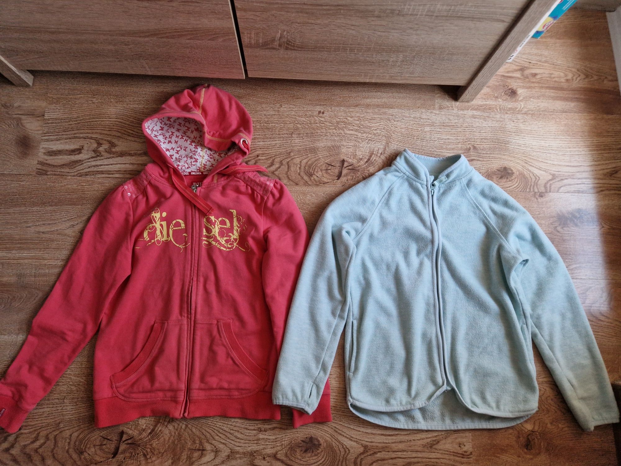 2 bluzy rozpinane r.140 dziewczynka