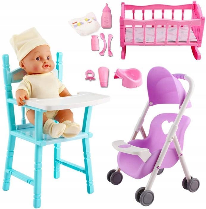 deao zestaw zabawka mój pierwszy bobas krzesełko łóżeczko lalka opis