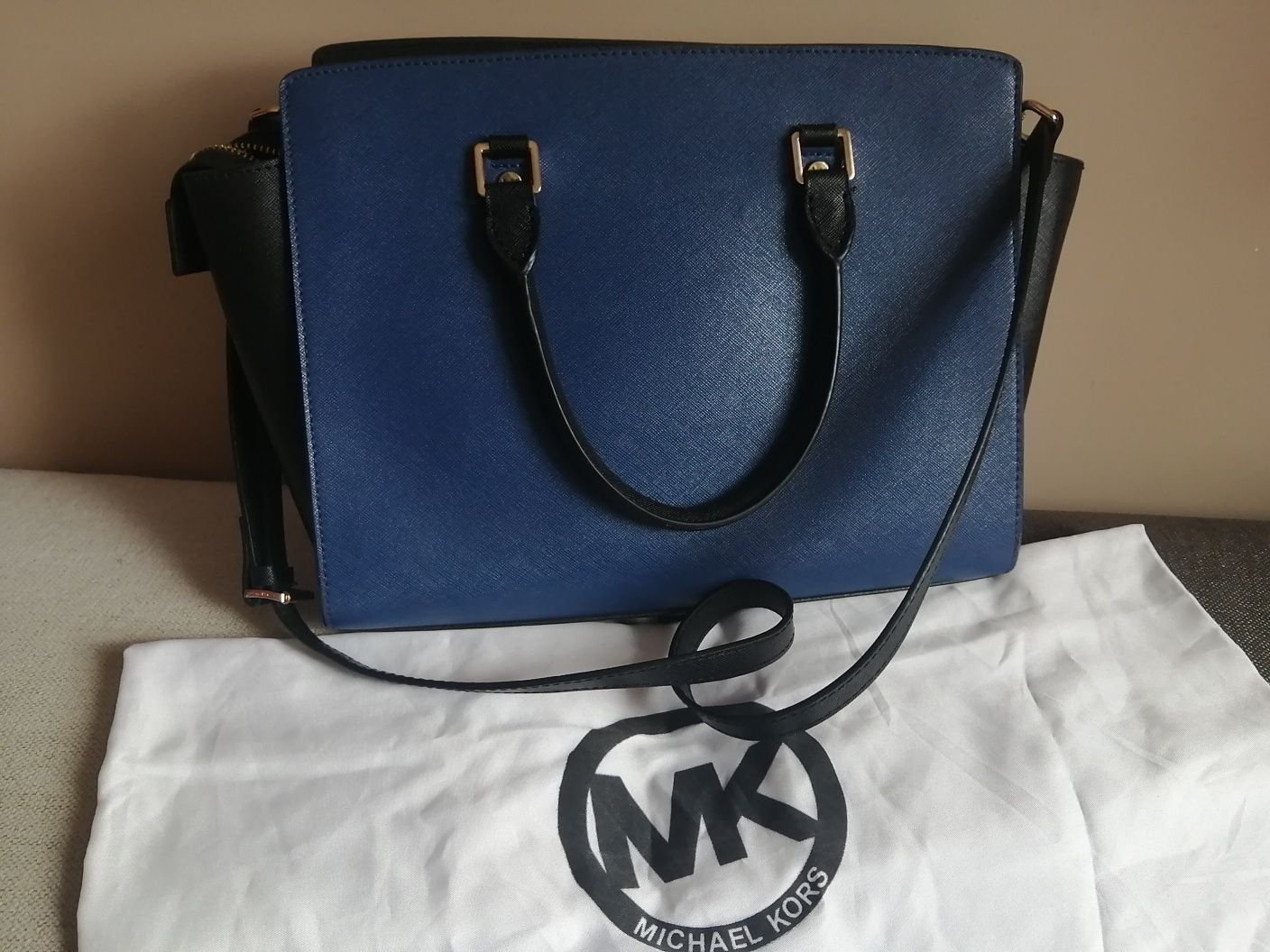 Torebka Michael Kors, damska granatowo czarna, stan super