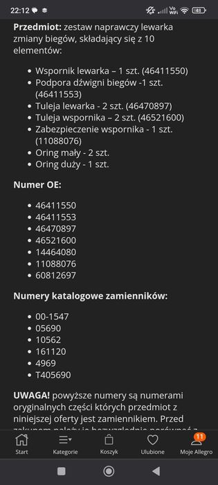 Zestaw naprawczy do alfy Romeo 156