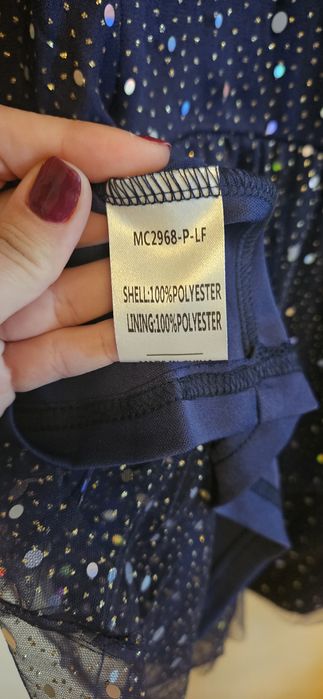 Granatowa błyszcząca sukienka