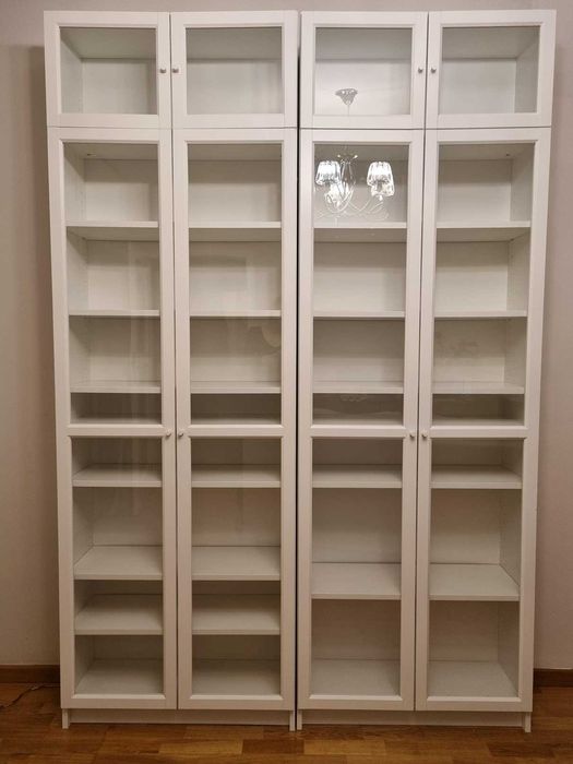 Regał Witryna IKEA BILLY OXBERG biały80x237x30 cm