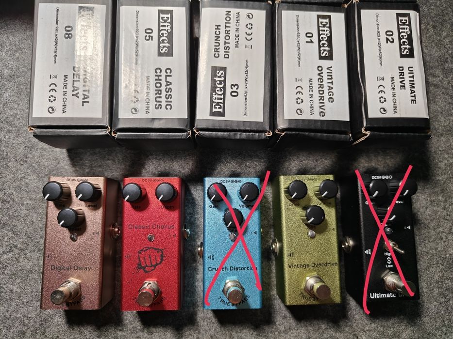 Педалі Ефектів Distortion, Overdrive, Delay, Chorus