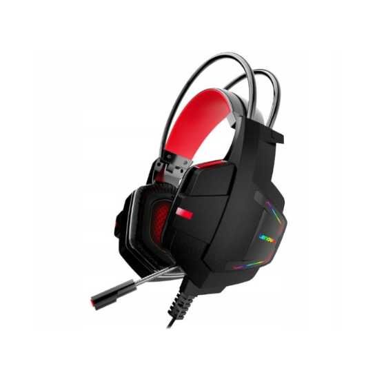 NOWE Słuchawki Gamingowe RGB Z Mikrofonem Nauszne Czarne Do Gry USB