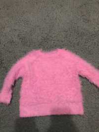 Sweter puchaty rozowy h&m zara