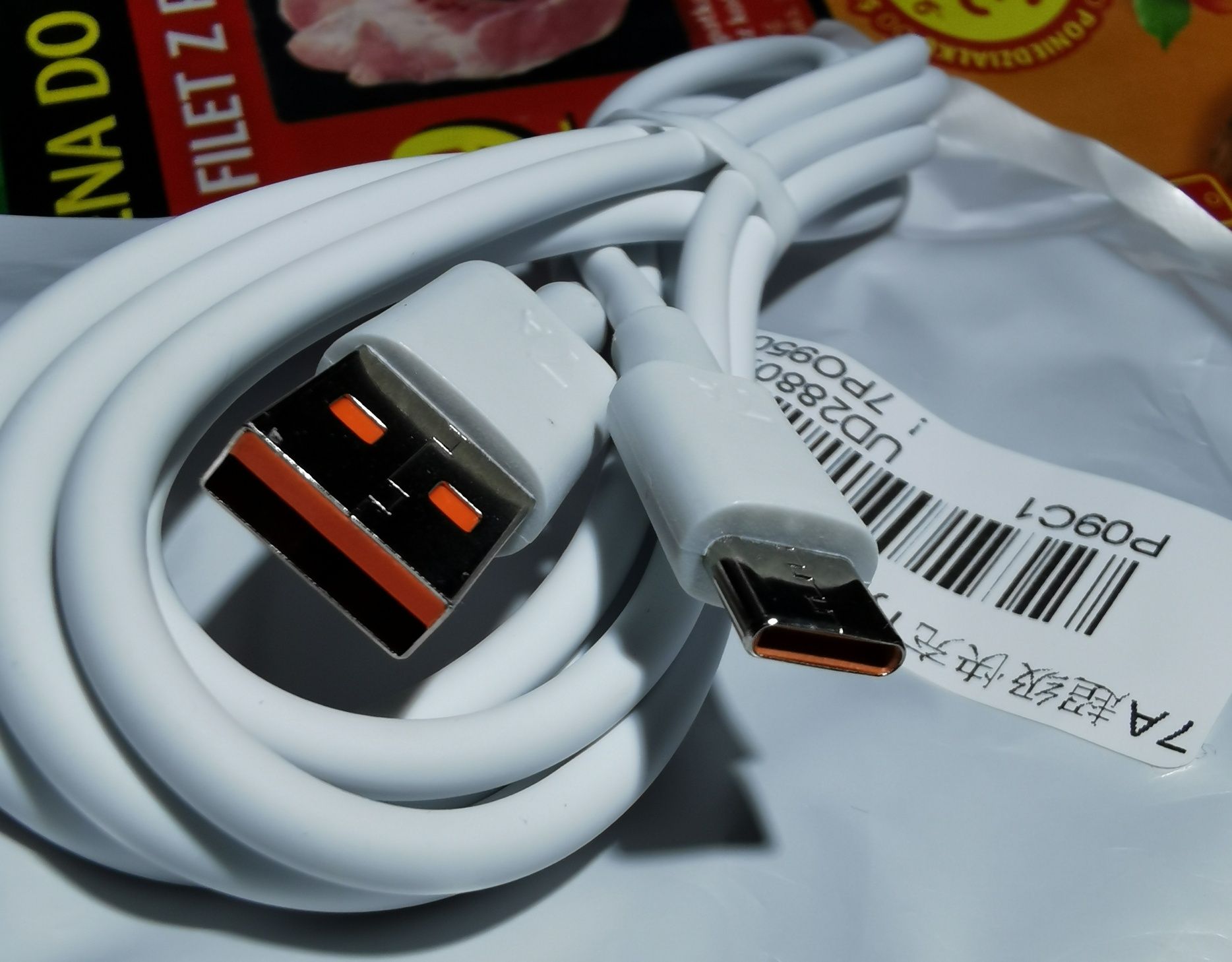 Kabel USB-C, 7A, ( 1,5 metra długi) - do telefonu