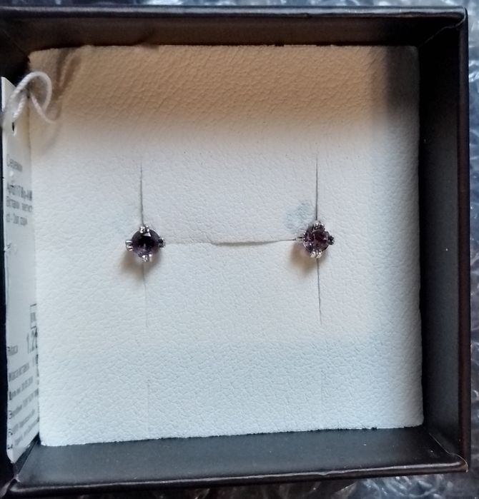 Срібло сережки з натур.аметистом