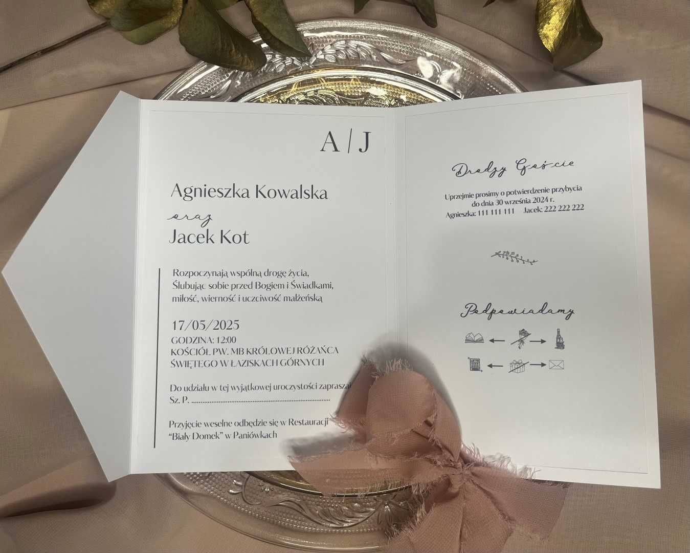 Kopertowe zaproszenie ślubne