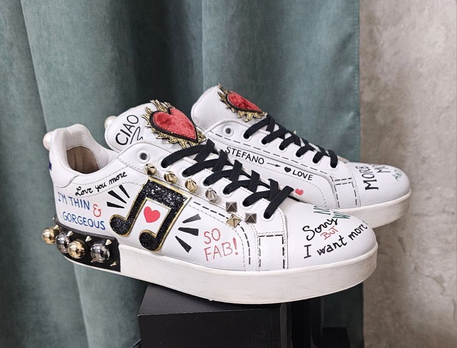 Кросівки Dolce & Gabbana Portofino з аплікацією ОРИГІНАЛ.