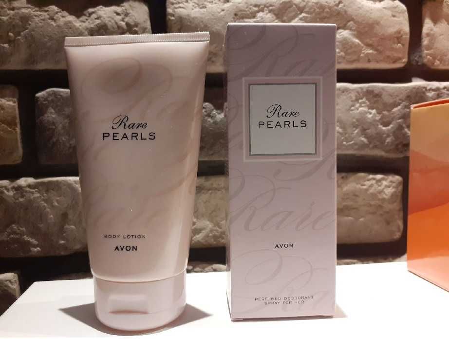 AVON Rare Pearls Zestaw spray 75 ml folia + Balsam+ p r ó b k a