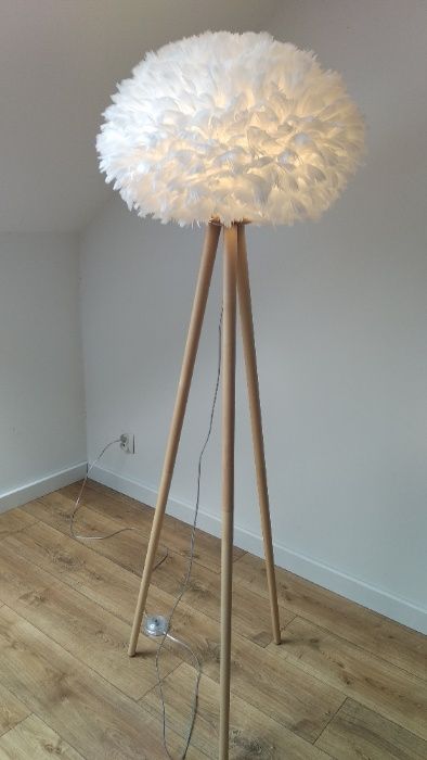 Lampa z piór / piórek biała średnica ok 43 cm