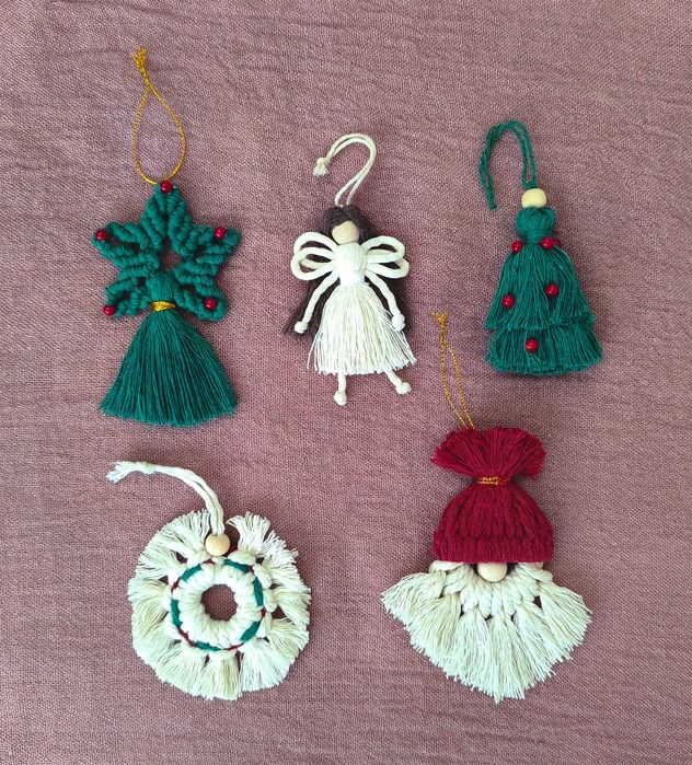 Різдвяні новорічні набори макраме подарунок ялинкові прикраси