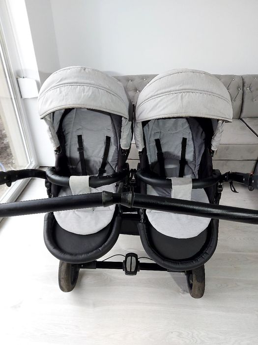 Wozek 3w1 4w1 junama diamond duo blizniaczy bliźniakow siwy szary uniw