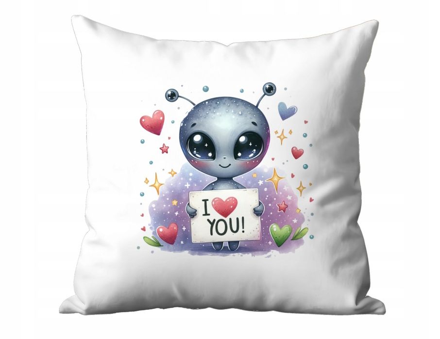 Poduszka na walentynki Prezent dla niej i dla niego Kosmita