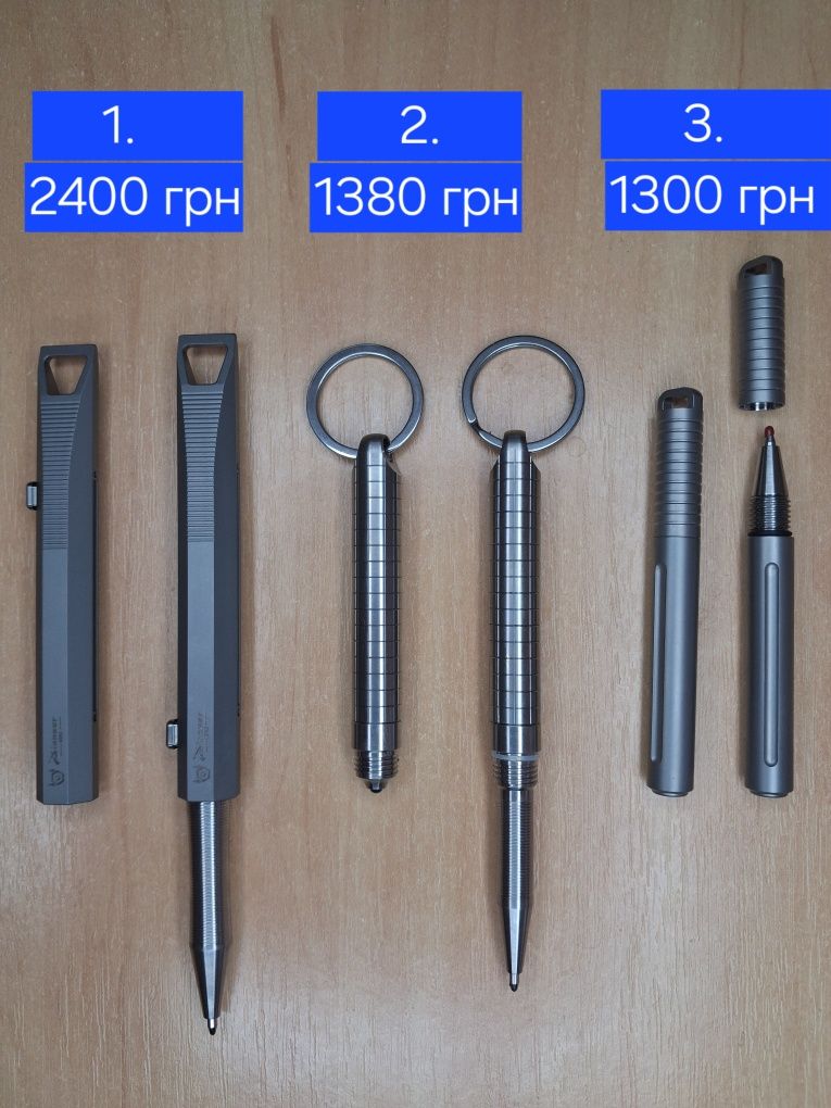 Ручка титан edc. Ручка латунь. Міні ручка тактична