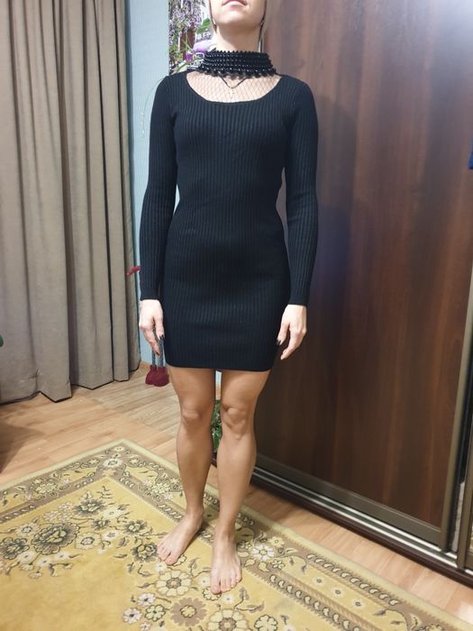 Сукня в рубчик плаття чорне