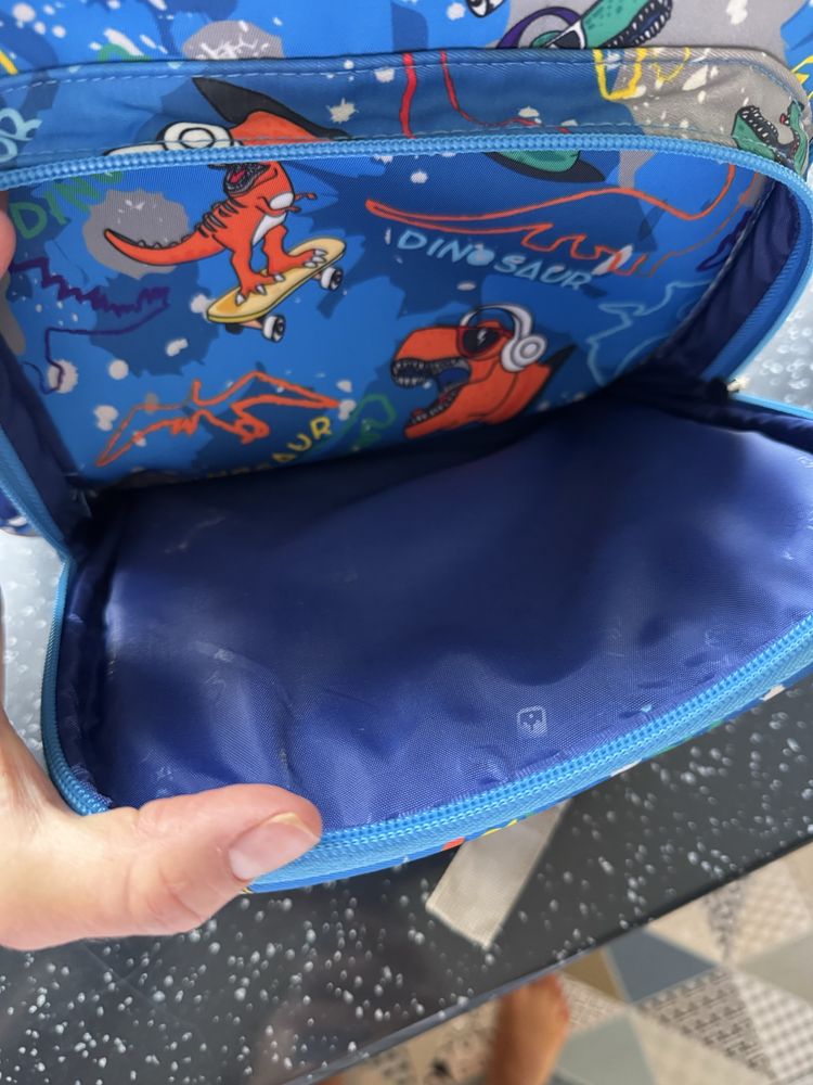 Шкільний рюкзак синій динозаври upixel futuristic kids bag dinosaur