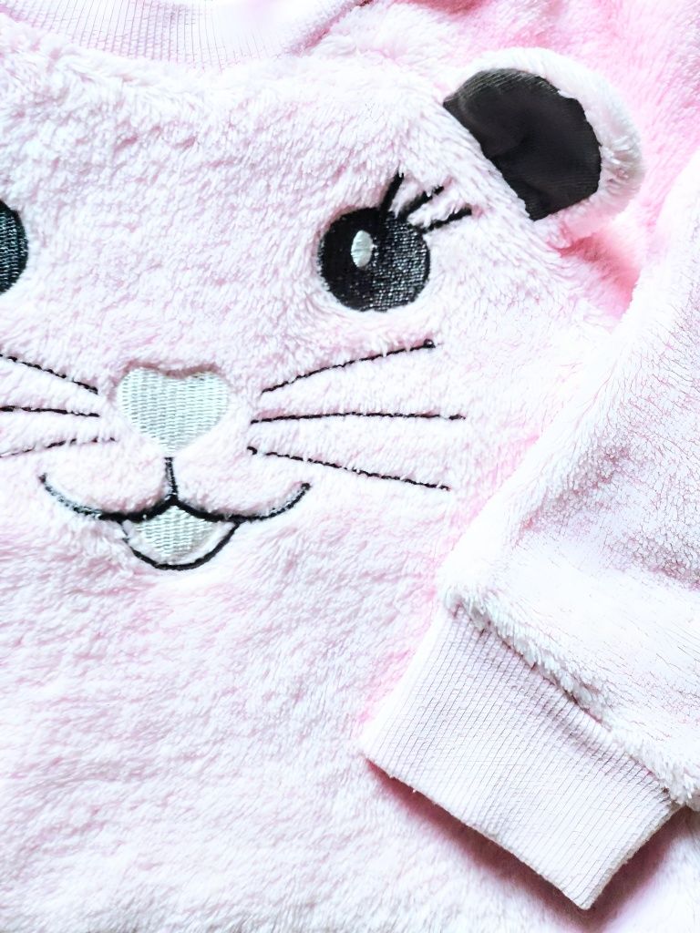 Różowa, pluszowa bluza – My Wear Baby – 74 cm / 6-9 m-cy