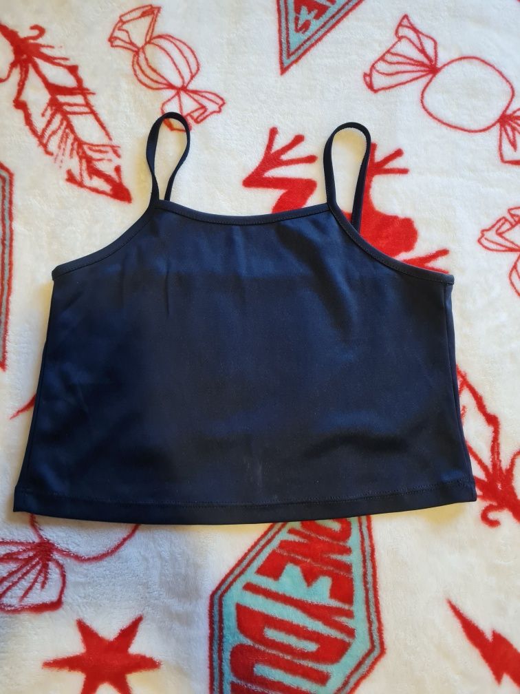 Crop top azul escuro