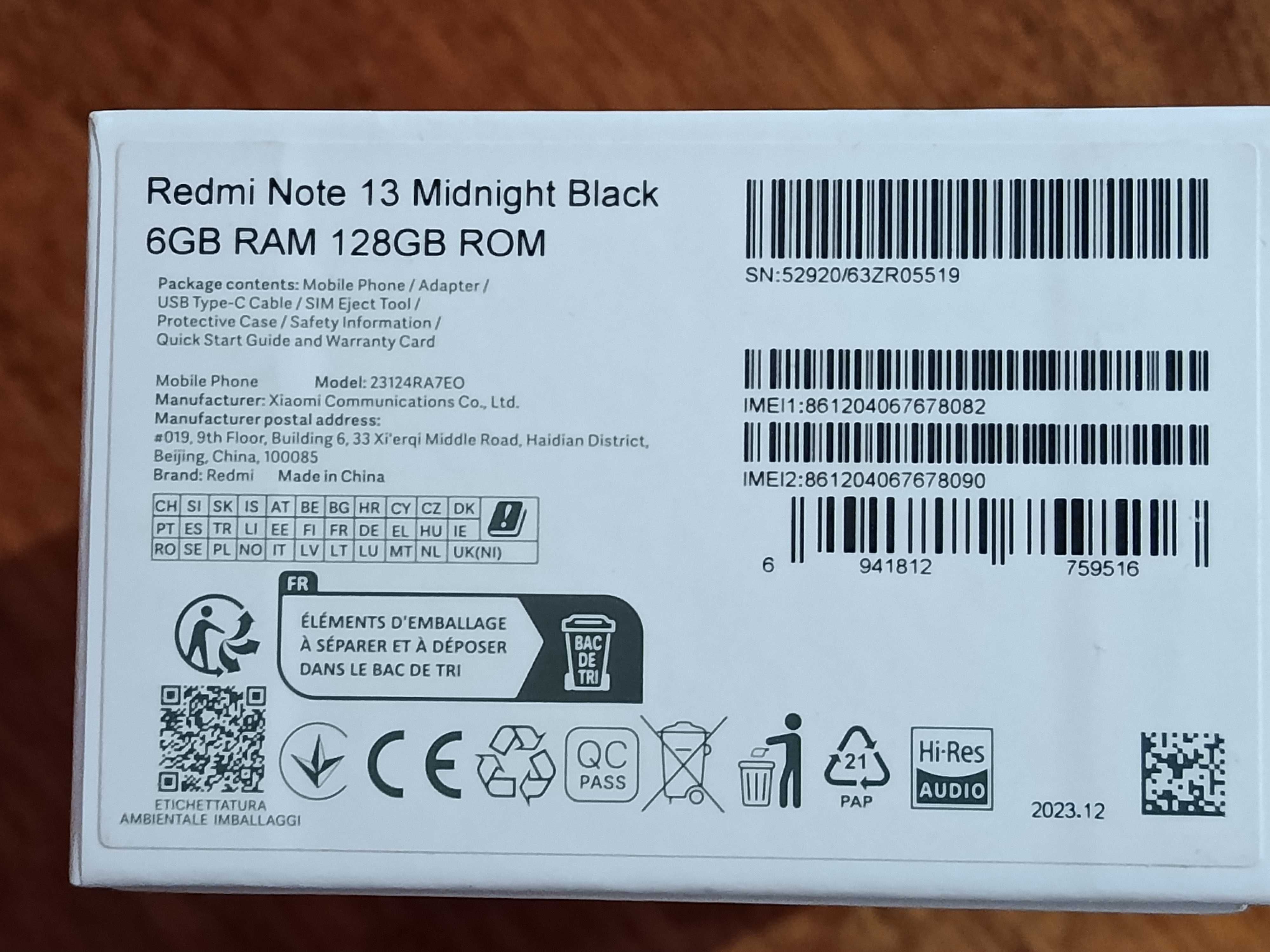 Смартфон Xiaomi Redmi Note 13 6/128GB