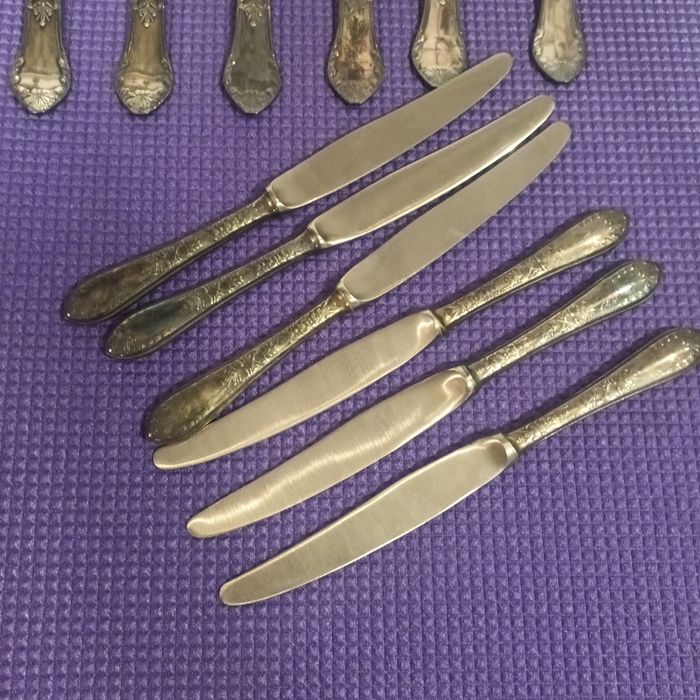 Sztućce radzieckie posrebrzane komplet