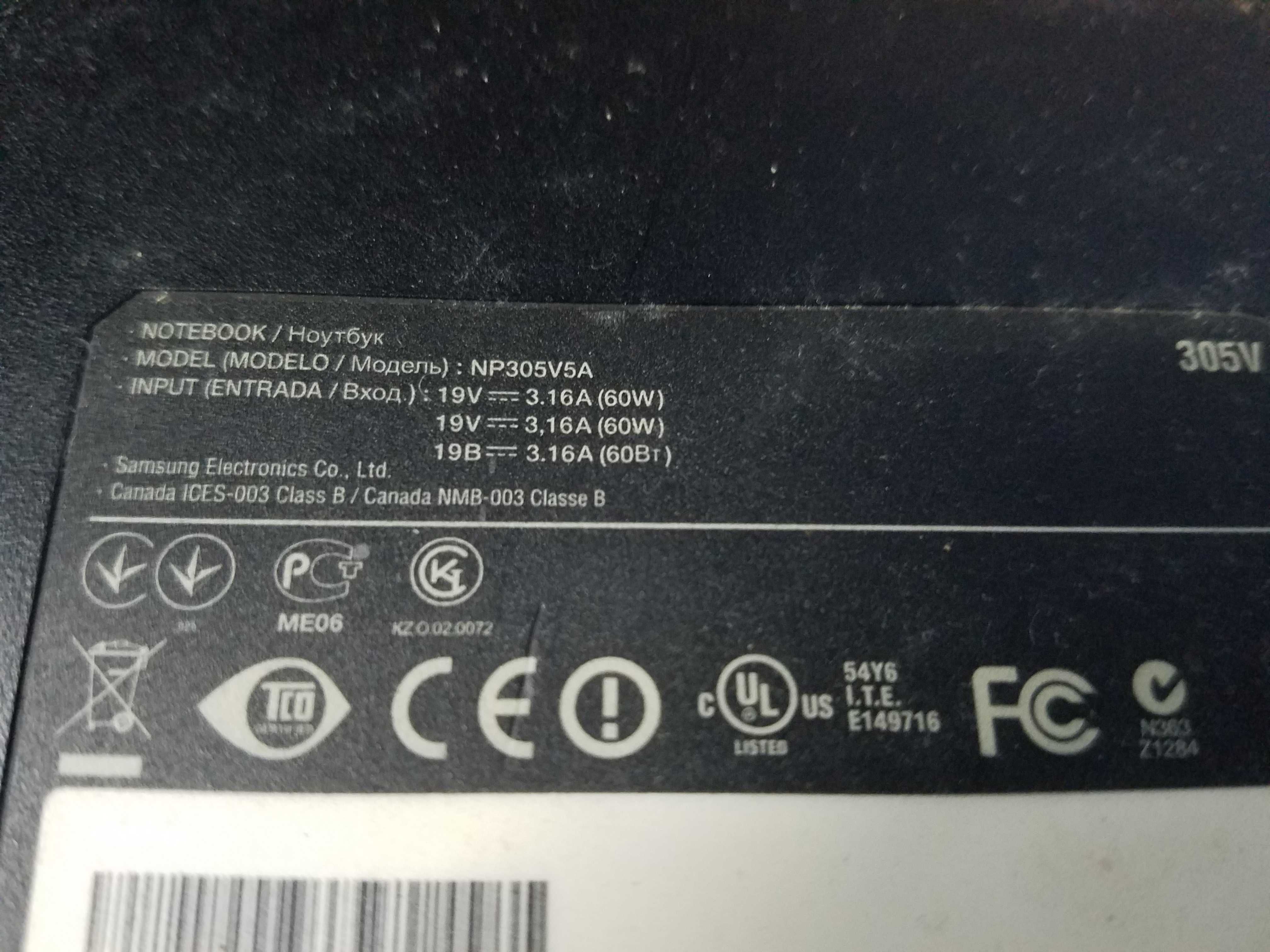 Ноутбук Samsung 305V NP305V5A NP-305 V5A розборка подетально