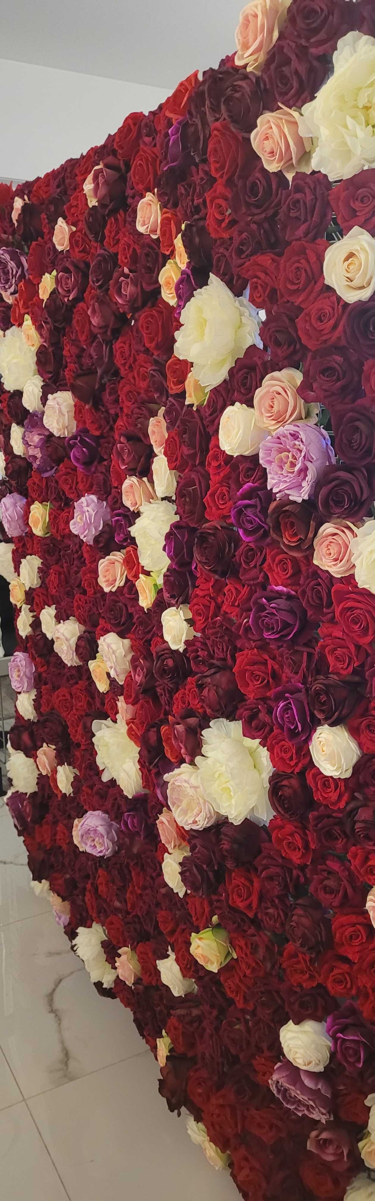 Ścianka kwiatowa różana American Dream róże urodziny ślub restauracja